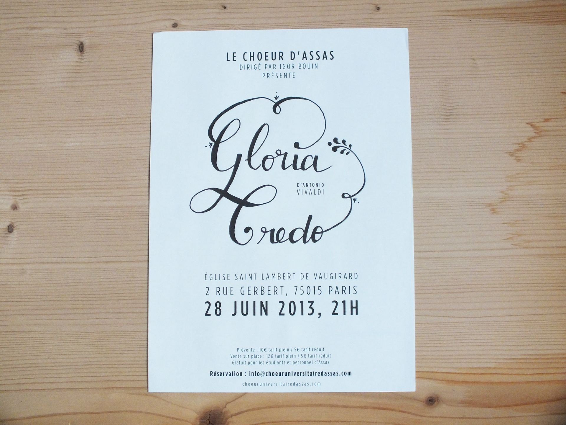 Affiche choeur Universitaire d'assas